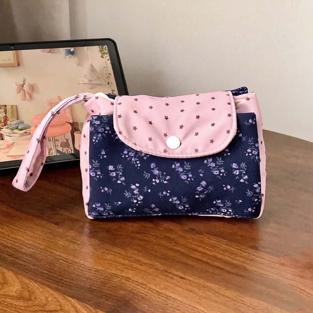 Purple Print Floral Makeup Bag - đánh giá và giá Korean Lifestyle & Kids Boutique Photos